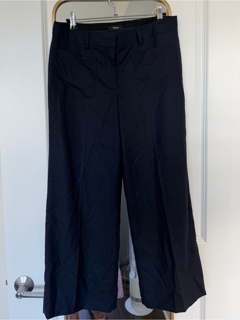 Theory Navy Wide-Leg Pants